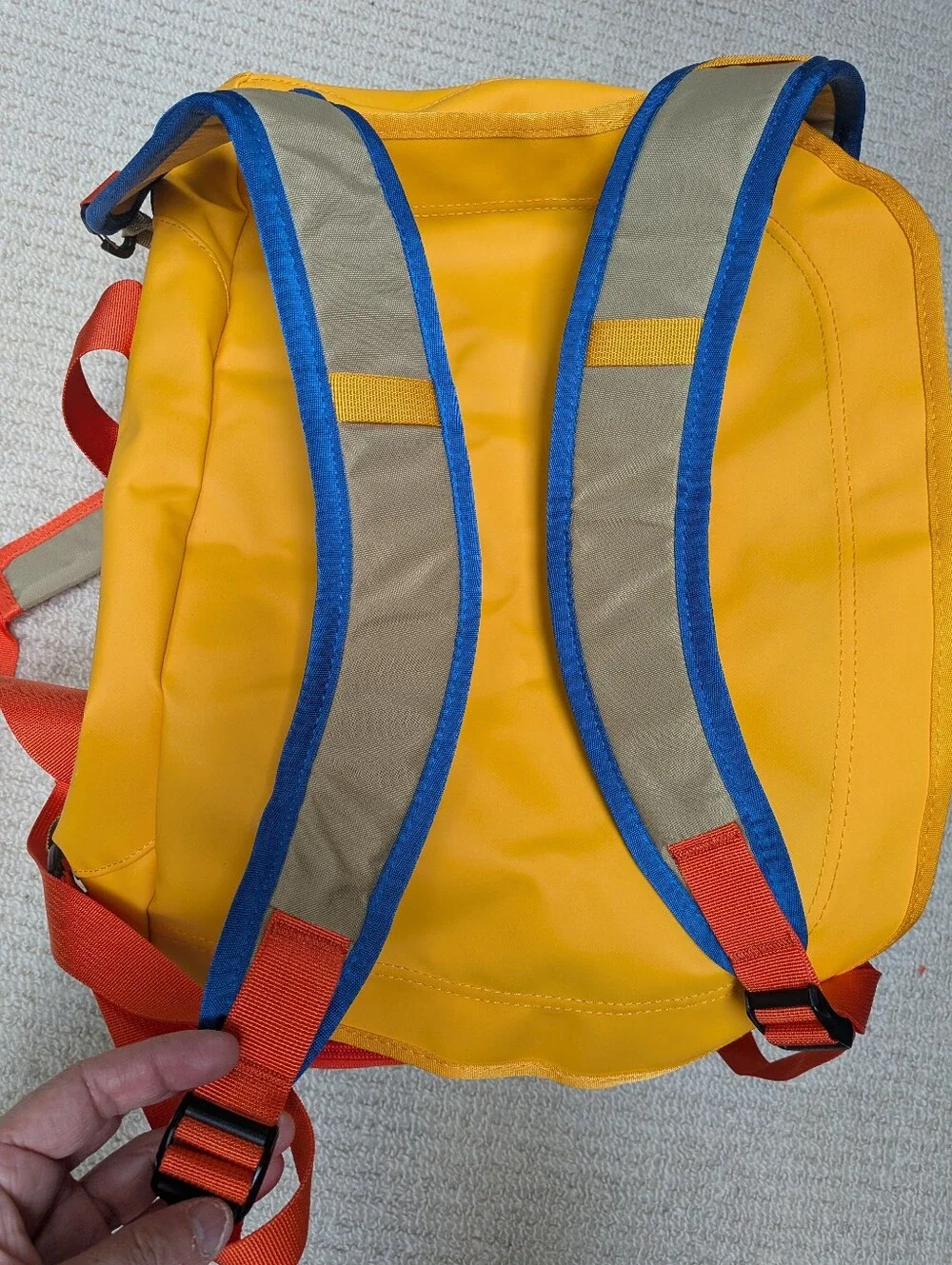 New Marmot Duffle Backpack Yellow Orange Blue